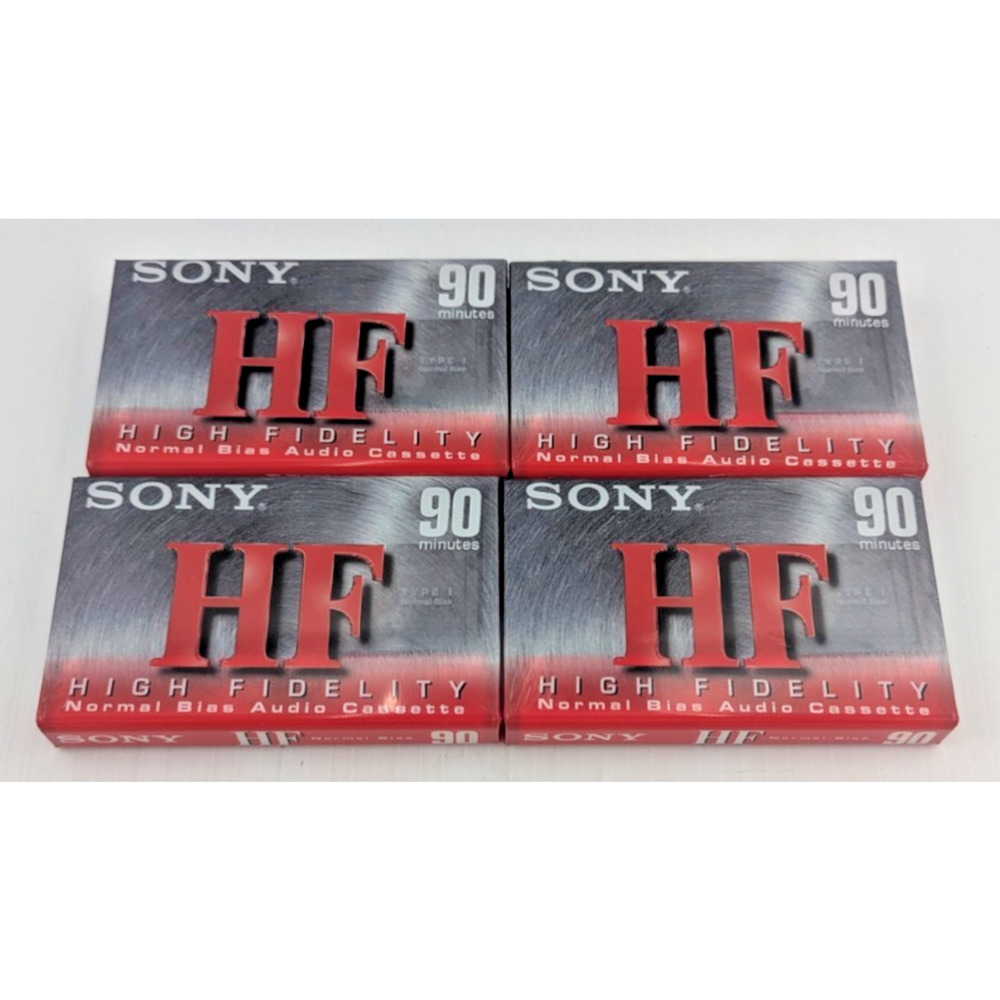 Sony HF High Fidelity 90 min Normal Bias Audio Cassette Tape Lot of 4